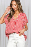Collared Short Roll-Up Sleeve Button-Down