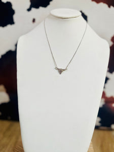 Longhorn Necklace White Gold