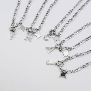 Initial Letter Necklace Silver