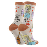 Just Keep 'em / Women's Funny Saying Cotton Crew Socks / Jolene Novelty