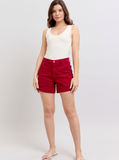 Tummy Control | Heart Pocket Scarlet Red Judy Blue Shorts