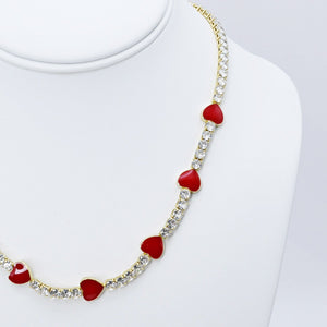 Multi Red Heart Chocker J22