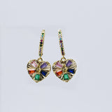 Rainbow Heart Earring C19