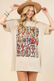 Elyse Vintage Western Rodeo Graphic Relaxed Fit Short Sleeve T-shirt Dress