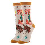 Saddle Up / Women's Funny Sayng Cotton Crew Socks