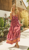 Merlot Print Bambi Maxi Dress