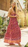 Merlot Print Bambi Maxi Dress