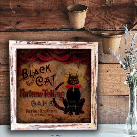 TroubleMaker: Halloween Cat -Square Framed Artwork 10"