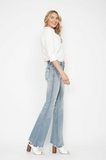 Mid Rise Tummy Control Destroy Flare Denim