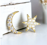 Moon and Star Studs