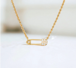 MINI SAFETY PIN NECKLACE- Sugar Bean