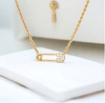 MINI SAFETY PIN NECKLACE- Sugar Bean