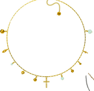 Adina Cross Charm Necklace -AMD