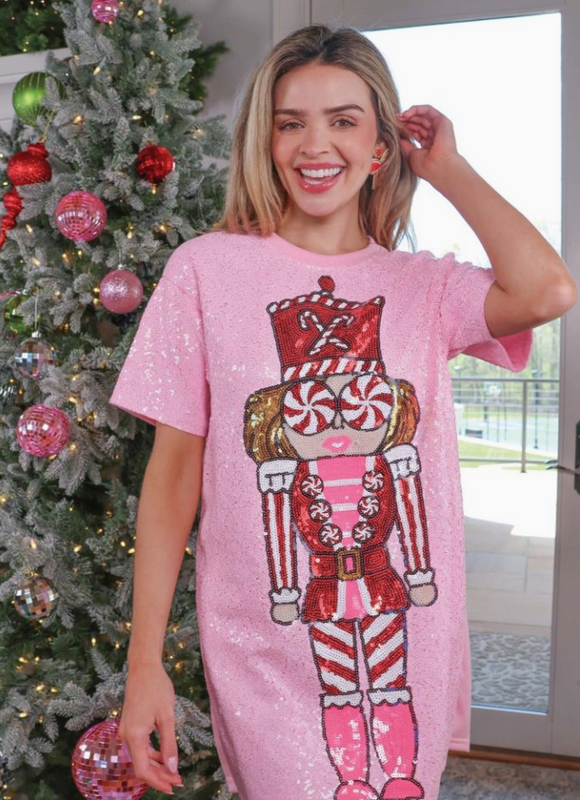 Nutcracker Sequin T-shirt Dress Desert Mariposa Boutique Nutcracker Sequin T-shirt Dress Desert Mariposa Boutique
