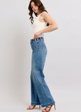 Judy Blue Star Detail High Waist Wide Leg