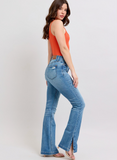 Judy Blue High Waisted Tummy Control Vintage Wash Side Slit Slim Boot