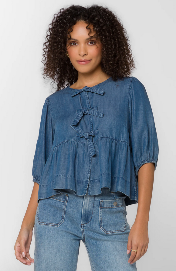 Lamont Puff Sleeve Bow Top