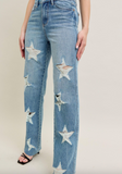 Distressed Stars Straight Leg