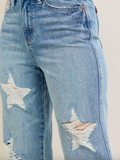 Distressed Stars Straight Leg