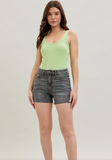 Cactus Embroidery Shorts