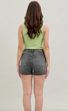 Cactus Embroidery Shorts