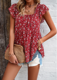 Summer Floral Women's A-Line T-Shirt Cool Short-Sleeved Top