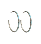 Turquoise and Crystal Hoops - Gold and White Gold