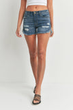 Curve Frayed Denim Shorts