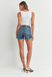 Curve Frayed Denim Shorts