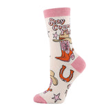 Giddy Up / Women's Funny Sayng Cotton Crew Socks