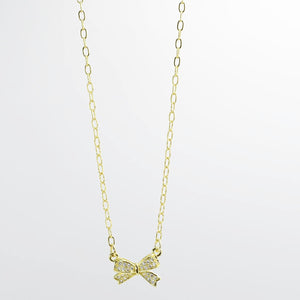 Sweet Bow Gold Necklace I-60