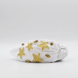 White/Gold Star Headband U42