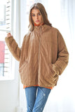 Washed Soft Comfy Quilting Zip Closure Jacket