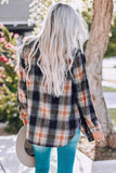 Rounded Hem Plaid Shacket with Slits