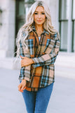 Plaid Block Buttoned Shirt with Pockets