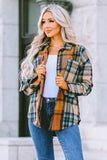 Plaid Block Buttoned Shirt with Pockets