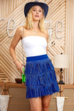 Rhinestone Suede Fringe Skirt