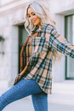 Plaid Block Buttoned Shirt with Pockets