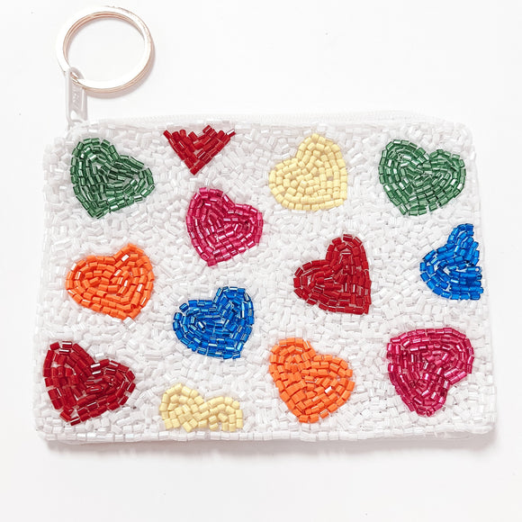 Rainbow Heart Keychain Pouch V3