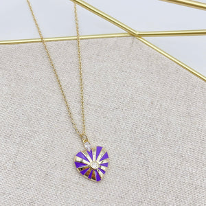 Purple dainty heart J11