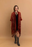 Velvet Mesh Tapestry Tassel Kimono