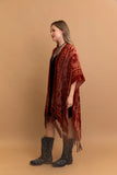 Velvet Mesh Tapestry Tassel Kimono