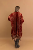 Velvet Mesh Tapestry Tassel Kimono