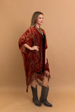 Velvet Mesh Tapestry Tassel Kimono