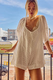 Embroidered Cotton Lace Romper