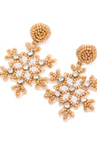 Glitz And Glam Beaded Snowflake Earrings